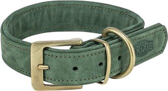 Obojek PURE kožený, šalvějová - M-L: 39-46 cm/ 35 mm