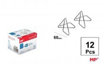 Spinacz do papieru krzyżowy motyl 60mm 12szt