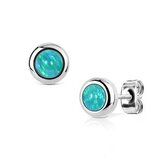 NBP77-OP62 Ocelové náušnice s opály 4 mm