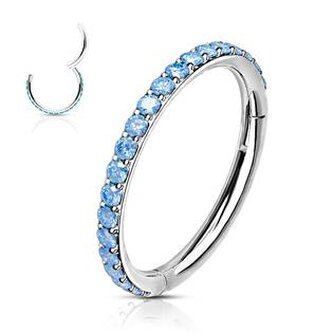 K1041-Q Piercing segment kruh s tyrkysovými kamínky