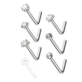 N0000-01 Sada 7mi piercingů do nosu