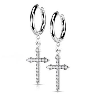 OPN1840-ST Ocelové náušnice s křížky