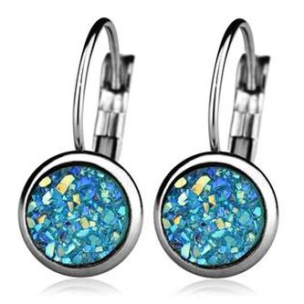NBA001-AQ Ocelové náušnice, AQUAMARINE