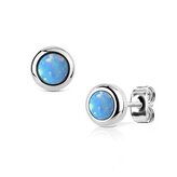 NBP77-OP26 Ocelové náušnice s opály 4 mm