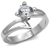 AL-0008-49 Ocelový prsten se zirkonem