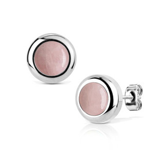 NB008-08 Ocelové náušnice s Růženínem 8mm