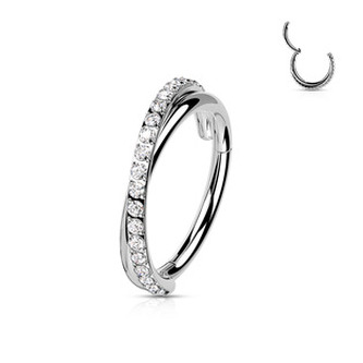 NS0055-1208 Segment kruh s překřížením - helix / cartilage / tragus piercing