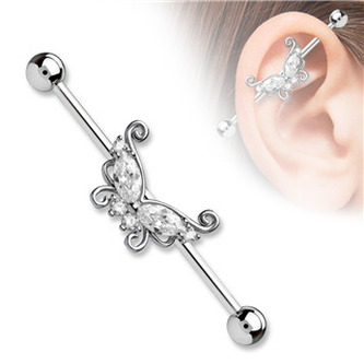 ID01037-C Industrial piercing s motýlem