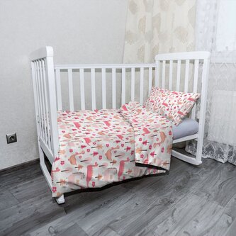 Dětské povlečení do postýlky Růžoví dinosauři: 120x90 / 40x60 Dětské povlečení do postýlky Růžoví dinosauři: 120x90 / 40x60