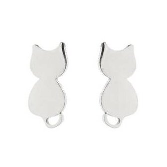 OPN1790-ST Ocelové náušnice KOČIČKY - zvířátka
