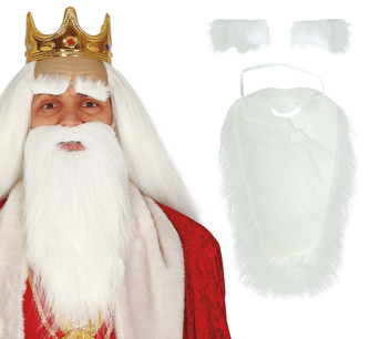 Fiestas Guirca Dlouhé bílé vousy s knírem a obočím