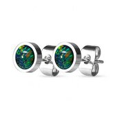 NBP71-OP32 Ocelové náušnice s opály 8 mm