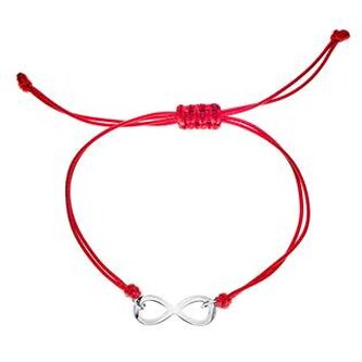 ON017R Červený textilní náramek nekonečno - nekonečno - ležatá osmička