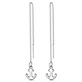 OPN1527-ST Provlékací ocelové náušnice kotva - mořské