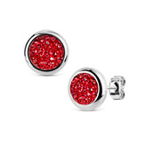 NB318 Ocelové náušnice DRUZY Red
