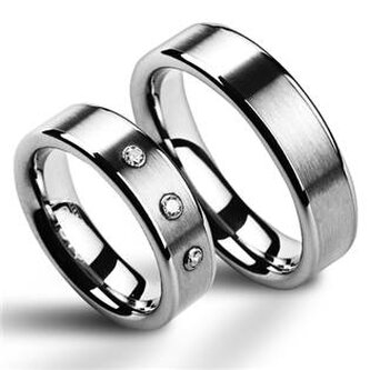 NWF1003-Zr3 NWF1003-Zr3 Wolframové snubní prsteny - pár