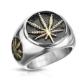 OPR01451-65 Pánský ocelový prsten list