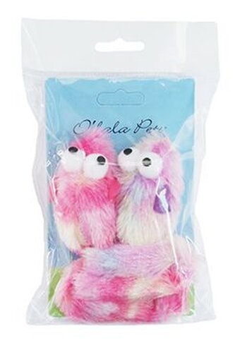 Hračka kočka Myš s dl.ocasem 33cm plyš mix barev 2ks