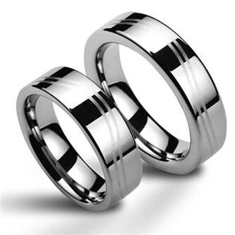 NWF1042 NWF1042 Wolframové snubní prsteny - pár