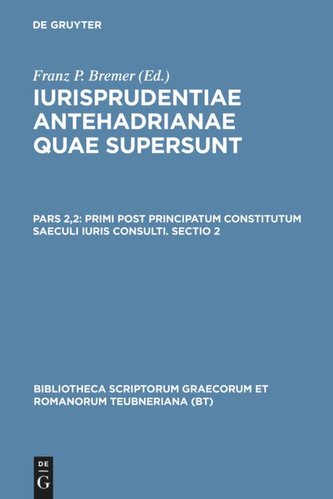 Primi post principatum constitutum saeculi iuris consulti. Sectio 2