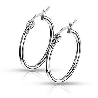 OPN1197-25 Ocelové náušnice - kruhy 25 mm