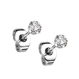 OPN1900-025 Ocelové náušnice - čiré zirkony 2,5 mm