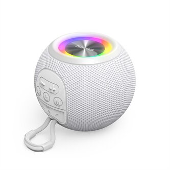 Hama Ball, Bluetooth reproduktor, 5 W, LED podsvícení, AUX-in, USB-A, microSD slot, bílý Hama Ball, Bluetooth reproduktor, 5 W, LED podsvícení, AUX-in, USB-A, microSD slot, bílý