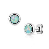 NBP77-OP03 Ocelové náušnice s opály 4 mm