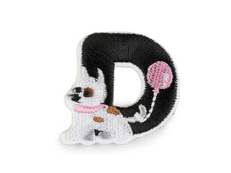 Nažehlovačka písmena - 10 ks - D černá