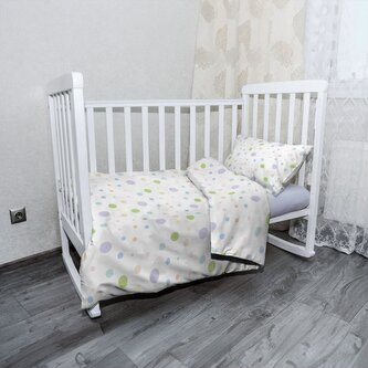 Dětské povlečení do postýlky Barevné puntíky: 100x135 / 40x60