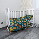 Dětské povlečení do postýlky Kočky s rybkami: 100x135 / 40x60