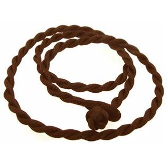 LR1135 Hedvábná kroucená šňůrka na krk hnědá, tl. 3 mm