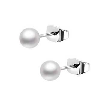 OPN1971-04 Ocelové náušnice perličky bílé