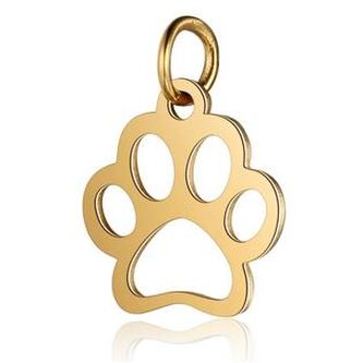 OPP1634-GD Malý zlacený ocelový přívěšek tlapka - zvířátka
