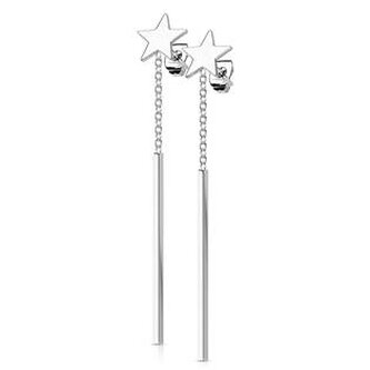 OPN1906-ST Visací ocelové náušnice s hvězdou
