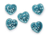 Nažehlovačka srdce s flitry - 10 ks - 5 modrá azurová