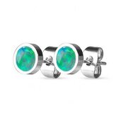 NBP70-OP11 Ocelové náušnice s opály 6 mm