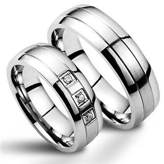NSS1003,NSS1000 NSS1003 Snubní prsteny chirurgická ocel - pár