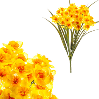 Narcis - umělá kytice, barva žluto-oranžová