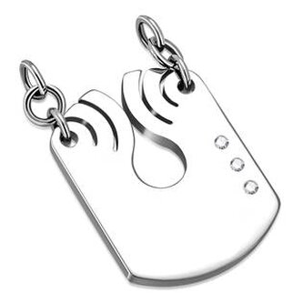 OPP1035 Ocelový přívěšek - destička se zirkony