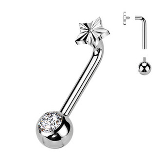 KT008-C Christina piercing TITAN, hvězdička