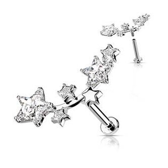 LB1100ST-1206 Piercing do brady - hvězdičky - ocelová