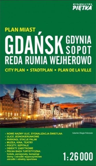 Gdańsk, Gdynia, Sopot 1:26 000 plan miasta PIĘTKA