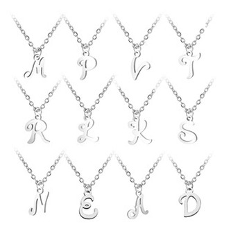 OPD0339-P Ocelový náhrdelník, písmeno - iniciály - iniciála "P"