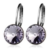 NBS08-SM Ocelové náušnice s krystaly Swarovski® SMOKE MAUVE