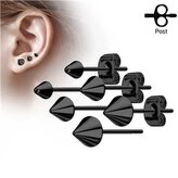 OPN1283-4 Ocelové náušnice - špičky černé