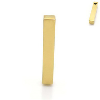 OK1452-GD Zlacený ocelový přívěšek - hranolek