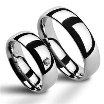 NWF1025-6ZR NWF1025-6ZR Wolframové snubní prsteny - pár
