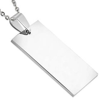 DR1061 Ocelový přívěšek - destička 20 x 37 mm