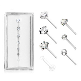 N0000-02 Sada 7mi piercingů do nosu